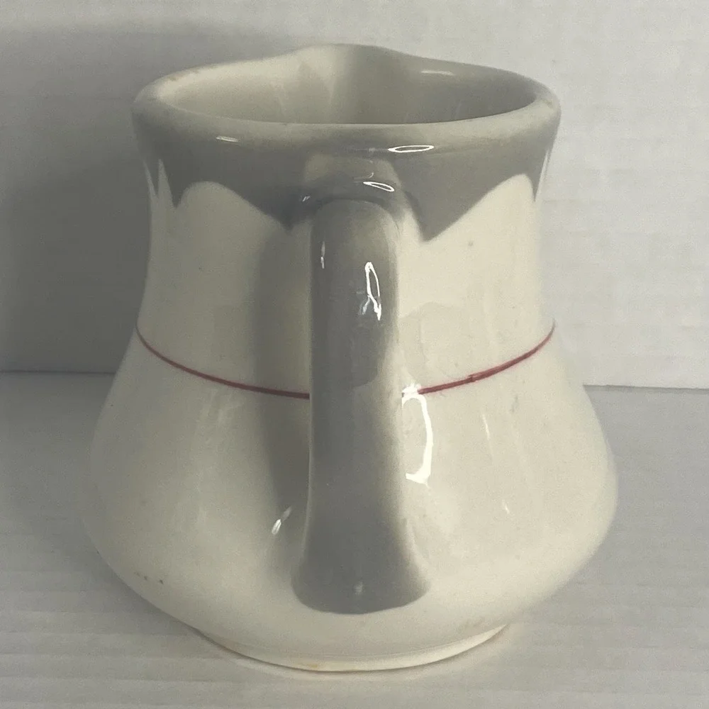 Sterling China Creamer Cream Pitcher Restaurant Gray Red Liverpool Ohio USA